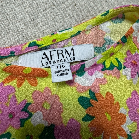 NEW AFRM Limelight Ditsy Yellow Pink Floral Maxi Dress L - Picture 6 of 11